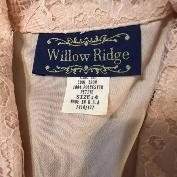 Vintage Willow Ridge. NOS Sz 4P. USA. Lace Lined Pink Short Sleeve Top. B113 - Picture 3 of 5